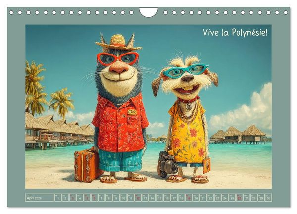 Produktbild: Weltenbummler. Hund und Katz auf Reisen (Wandkalender 2026 DIN A4 quer), CALVENDO Monatskalender