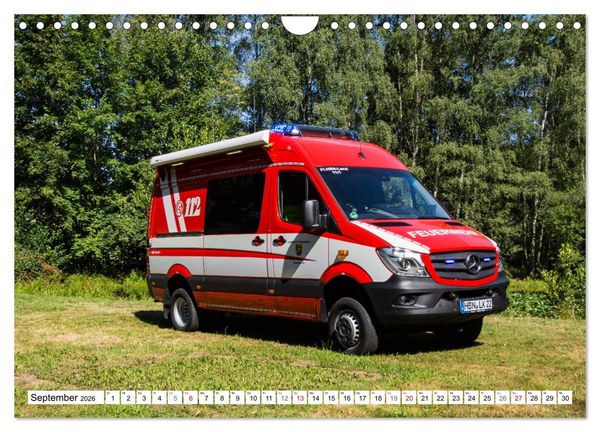 Produktbild: Feuerwehrfahrzeuge (Wandkalender 2026 DIN A4 quer), CALVENDO Monatskalender