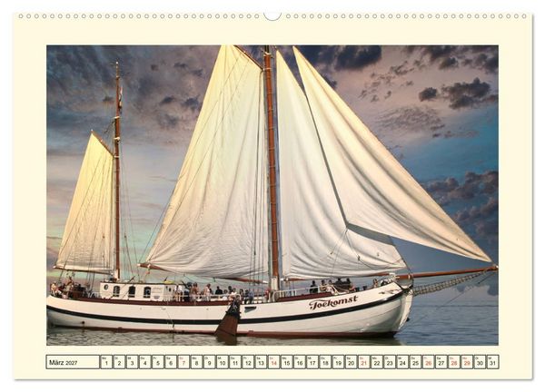 Produktbild: Segeln im Sonnenuntergang (Wandkalender 2027 DIN A2 quer), CALVENDO Monatskalender
