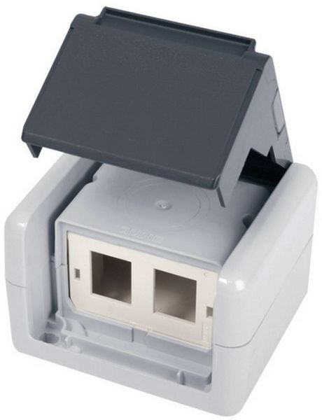 Produktbild: Teleg&auml;rtner Netzwerkdose Aufputz CAT 5e, CAT 6, CAT 6a Grau
