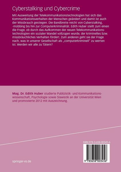 Produktbild: Cyberstalking und Cybercrime