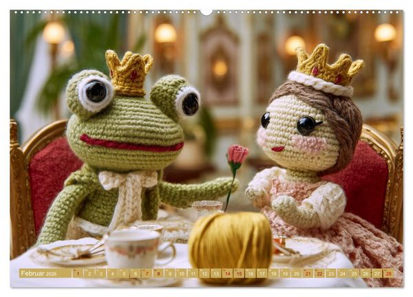 Produktbild: Amigurumi M&auml;rchenstunde nach den Gebr&uuml;dern Grimm (Wandkalender 2026 DIN A2 quer), CALVENDO Monatskalender