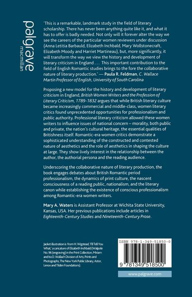 Produktbild: British Women Writers and the Profession of Literary Criticism, 1789-1832