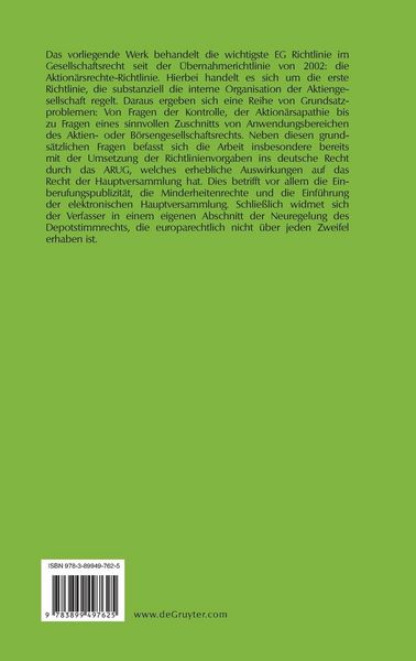 Produktbild: Die Aktion&auml;rsrechte-Richtlinie