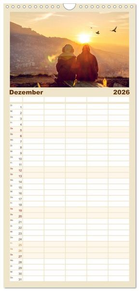 Produktbild: Familienplaner 2026 - Sarajevo - Vielf&auml;ltige Hauptstadt von Bosnien und Herzegowina mit 5 Spalten (Wandkalender, 21 x 45 cm) CALVENDO