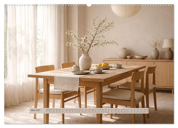 Produktbild: Wohntr&auml;ume &ndash; Minimalistische R&auml;ume voller Ruhe (Wandkalender 2027 DIN A2 quer), CALVENDO Monatskalender