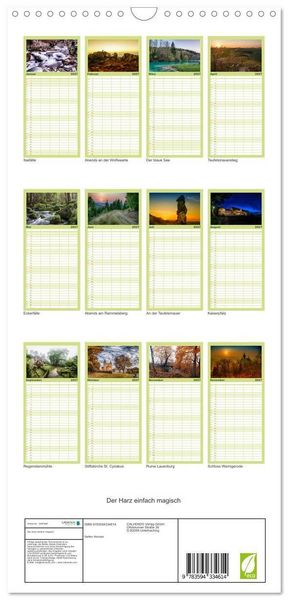 Produktbild: Familienplaner 2027 - Der Harz einfach magisch mit 5 Spalten (Wandkalender, 21 x 45 cm) CALVENDO