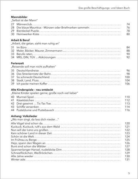 Produktbild: Das gro&szlig;e Besch&auml;ftigungsbuch f&uuml;r Menschen mit Demenz. Ideen, Spiele, Besch&auml;ftigungen f&uuml;r Senioren mit Demenz. Ratgeber.