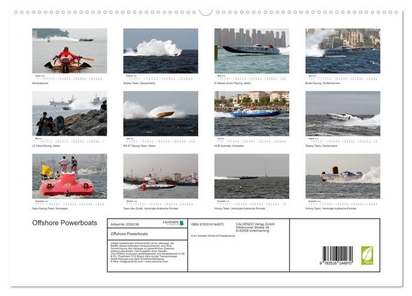 Produktbild: Offshore Powerboats (hochwertiger Premium Wandkalender 2026 DIN A2 quer), Kunstdruck in Hochglanz