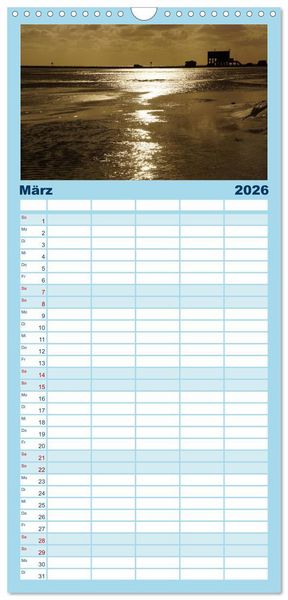 Produktbild: Familienplaner 2026 - St. Peter Ording 2026 mit 5 Spalten (Wandkalender, 21 x 45 cm) CALVENDO