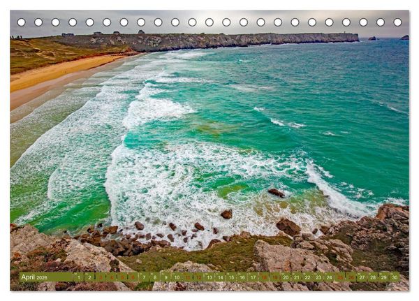Produktbild: Ausblicke am Meer in der Bretagne und Normadie (Tischkalender 2026 DIN A5 quer), CALVENDO Monatskalender