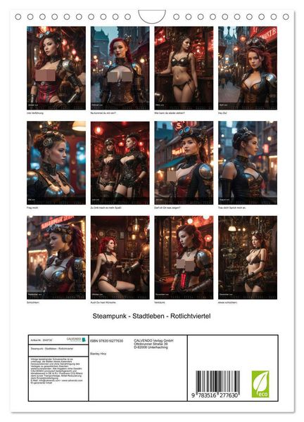 Produktbild: Steampunk - Stadtleben - Rotlichtviertel (Wandkalender 2026 DIN A4 hoch), CALVENDO Monatskalender