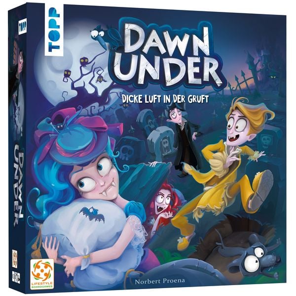 Produktbild: Dawn Under - Dicke Luft in der Gruft. Neuausgabe des Deutschen Kinderspiels 2004