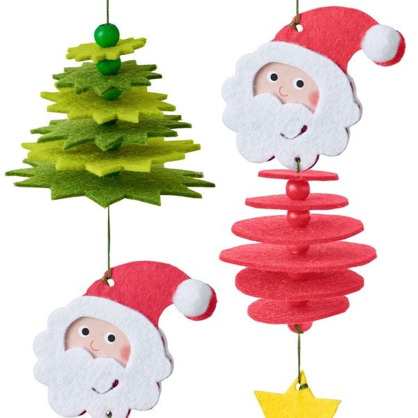 Produktbild: Bastelset - Erstes F&auml;deln Filzgirlande Weihnachtsmann