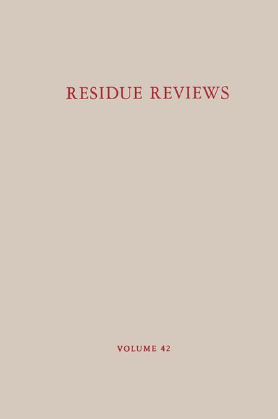 Produktbild: Residue Reviews/R&uuml;ckstands-Berichte