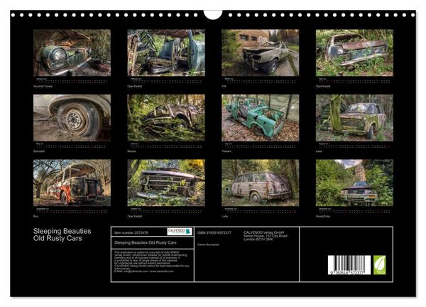 Produktbild: Sleeping Beauties Old Rusty Cars (Wall Calendar 2026 DIN A3 landscape), CALVENDO 12 Month Wall Calendar