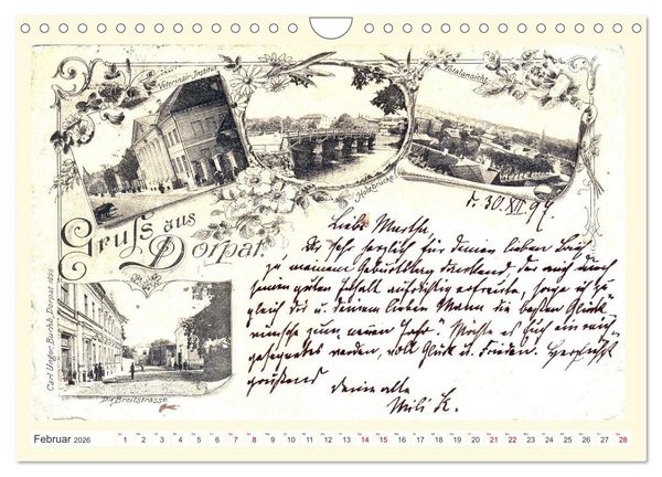 Produktbild: Gruss aus Dorpat - Tartu in historischen Ansichten (Wandkalender 2026 DIN A4 quer), CALVENDO Monatskalender