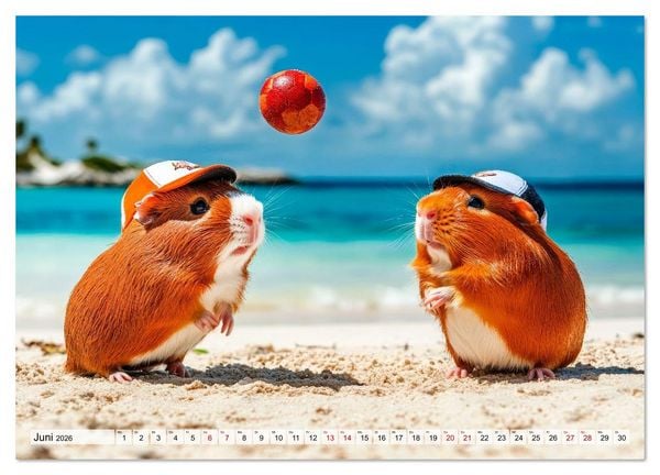 Produktbild: Meerschweinchen - Hauptsache Urlaub (Wandkalender 2026 DIN A3 quer), CALVENDO Monatskalender