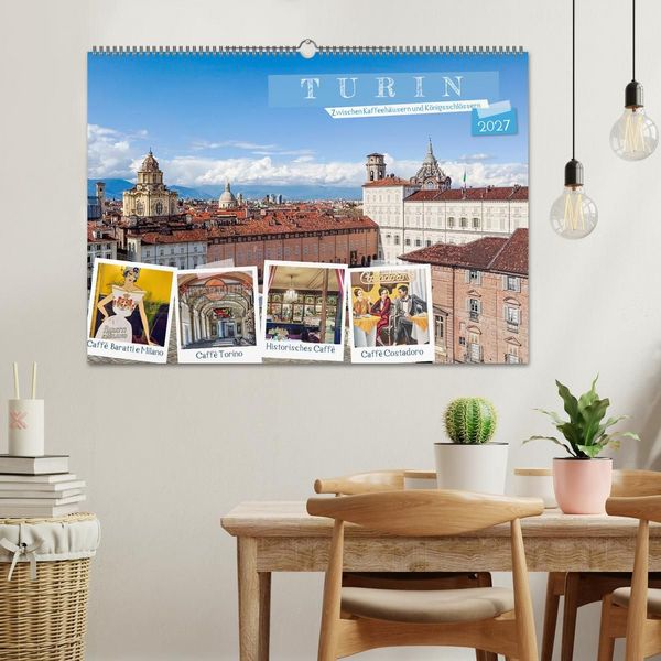 Produktbild: Turin - Zwischen Kaffeeh&auml;usern und K&ouml;nigsschl&ouml;ssern (Wandkalender 2027 DIN A2 quer), CALVENDO Monatskalender