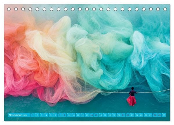 Produktbild: Netzpoesie: Ein Jahr in Farben (Tischkalender 2026 DIN A5 quer), CALVENDO Monatskalender