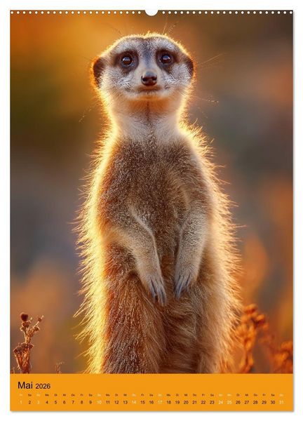 Produktbild: Die Erdm&auml;nnchen Familie - Kalender der niedlichen Tiere (Wandkalender 2026 DIN A2 hoch), CALVENDO Monatskalender