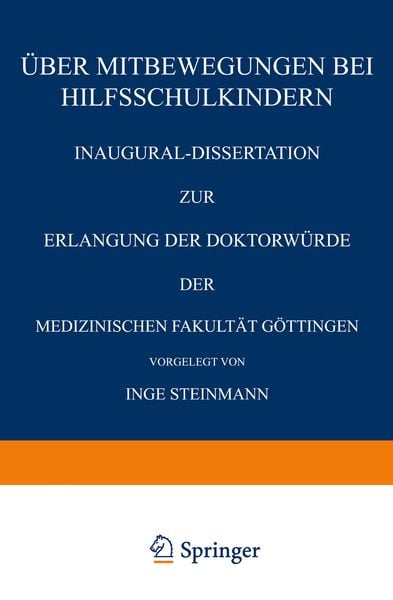 Produktbild: &Uuml;ber Mitbewegungen bei Hilfsschulkindern