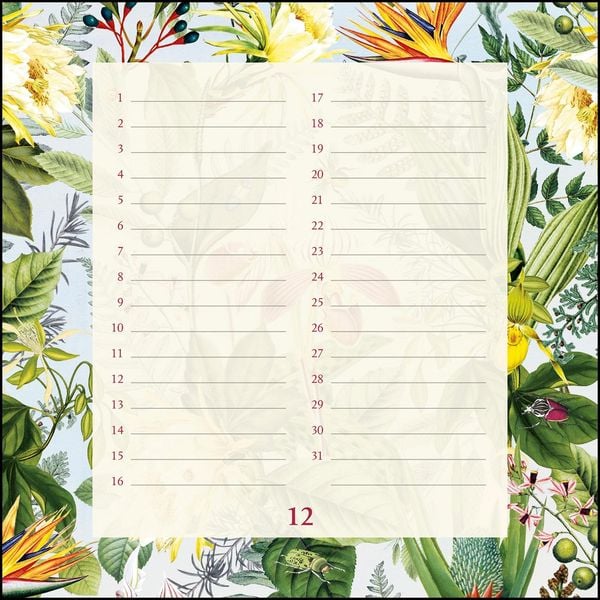 Produktbild: Immerw&auml;hrender Geburtstagskalender floral &ndash; Archive by Portico Designs &ndash; Quadrat-Format 24 x 24 cm