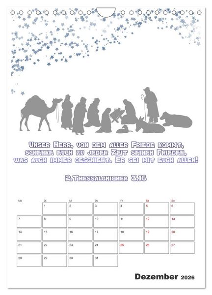 Produktbild: drei.sechzehn - Der Jesus Kalender (Wandkalender 2026 DIN A4 hoch), CALVENDO Monatskalender