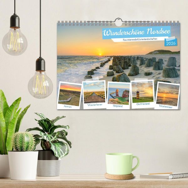 Produktbild: Wundersch&ouml;ne Nordsee - Faszinierende K&uuml;stenlandschaften (Wandkalender 2026 DIN A4 quer), CALVENDO Monatskalender