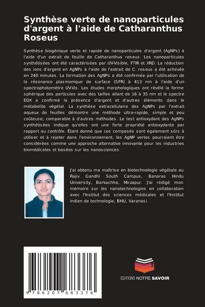 Produktbild: Synth&egrave;se verte de nanoparticules d'argent &agrave; l'aide de Catharanthus Roseus