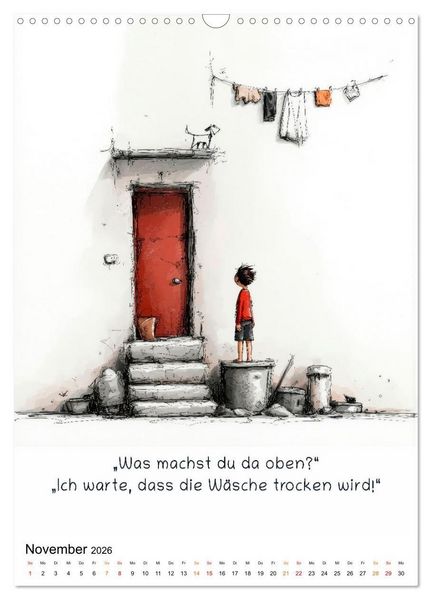 Produktbild: Kindlich. Komisch. Klar. (Wandkalender 2026 DIN A3 hoch), CALVENDO Monatskalender