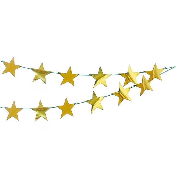 Produktbild: Girlande Sterne, gold MIX, 3 Meter
