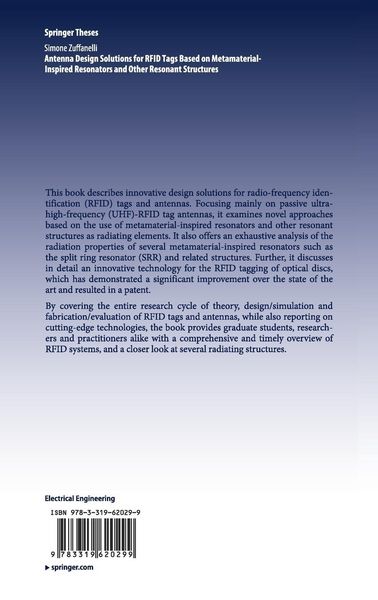 Produktbild: Antenna Design Solutions for RFID Tags Based on Metamaterial-Inspired Resonators and Other Resonant Structures