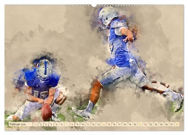 Produktbild: American Football - einfach cool (hochwertiger Premium Wandkalender 2026 DIN A2 quer), Kunstdruck in Hochglanz