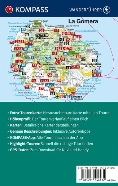 Produktbild: KOMPASS Wanderf&uuml;hrer La Gomera, mit Fernwanderweg GR-132, 75 Touren mit Extra-Tourenkarte