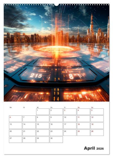 Produktbild: METAVERSE Cooler Terminplaner (Wandkalender 2026 DIN A2 hoch), CALVENDO Monatskalender