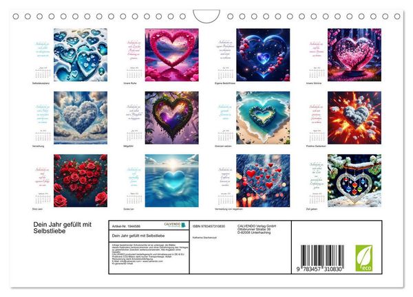 Produktbild: Dein Jahr gef&uuml;llt mit Selbstliebe (Wandkalender 2026 DIN A4 quer), CALVENDO Monatskalender