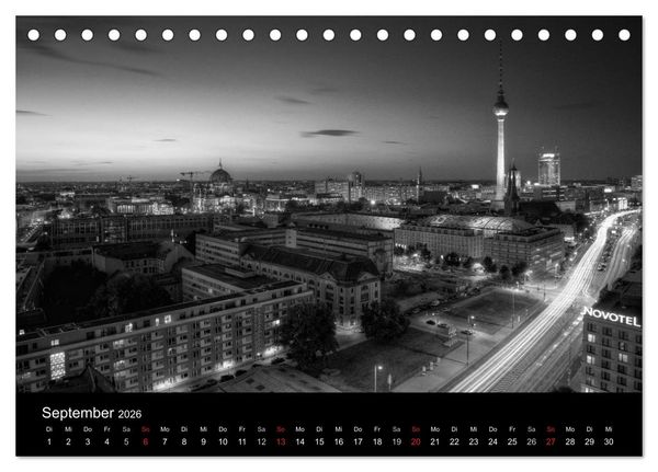 Produktbild: Berlin Monochrome (Tischkalender 2026 DIN A5 quer), CALVENDO Monatskalender