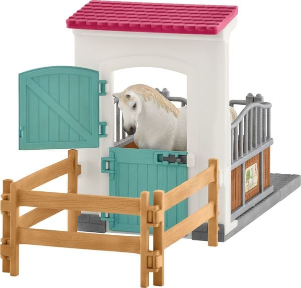 Produktbild: schleich&reg; 42569 Pferdebox mit Vollblut Hengst