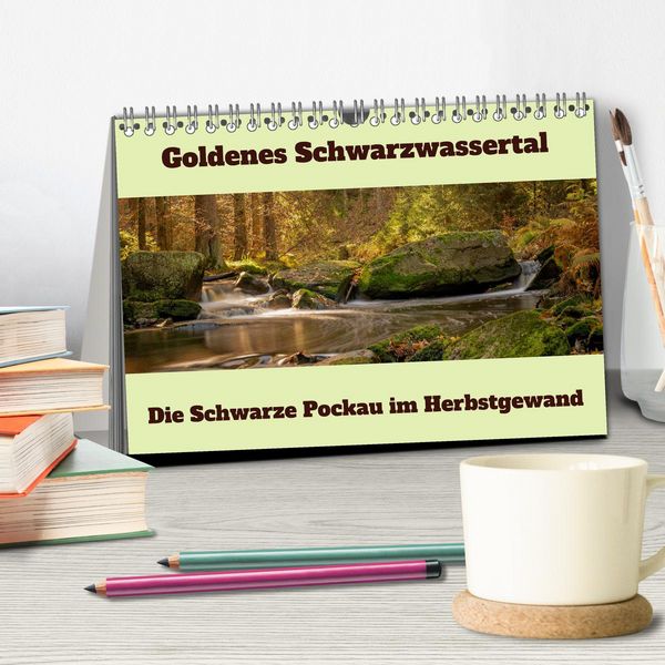 Produktbild: Die schwarze Pockau im Herbstgewand (Tischkalender 2026 DIN A5 quer), CALVENDO Monatskalender