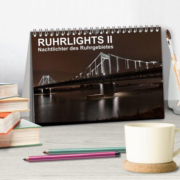 Produktbild: Ruhrlights II - Nachtlichter des Ruhrgebietes (Tischkalender 2026 DIN A5 quer), CALVENDO Monatskalender