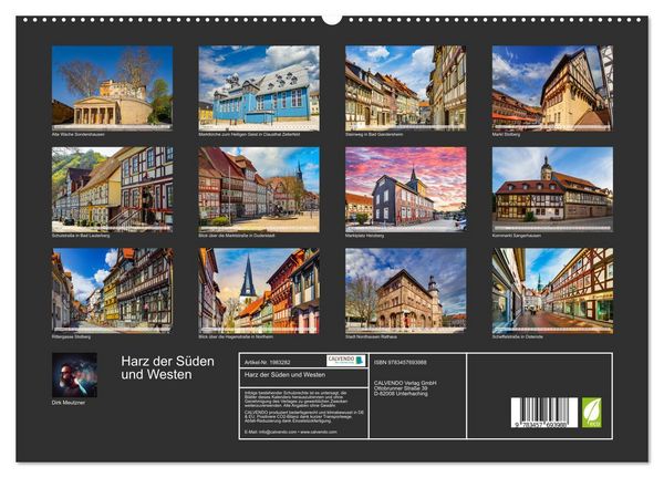 Produktbild: Harz der S&uuml;den und Westen (hochwertiger Premium Wandkalender 2026 DIN A2 quer), Kunstdruck in Hochglanz