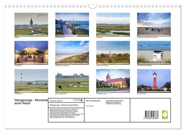 Produktbild: Wangerooge - Momente einer Reise (Wandkalender 2027 DIN A3 quer), CALVENDO Monatskalender