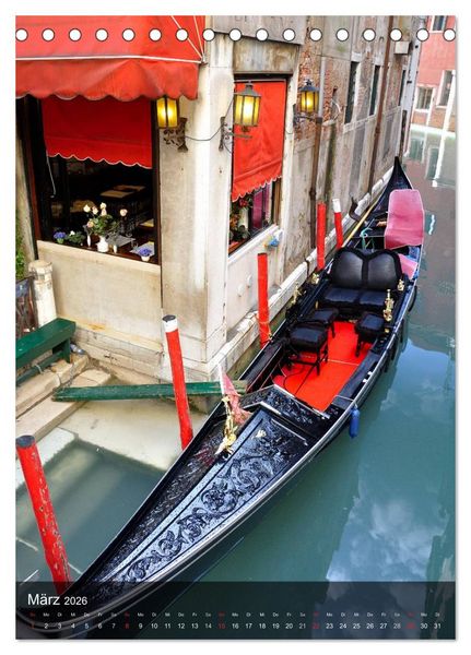 Produktbild: Fotografischer Streifzug durch Venedig (Tischkalender 2026 DIN A5 hoch), CALVENDO Monatskalender