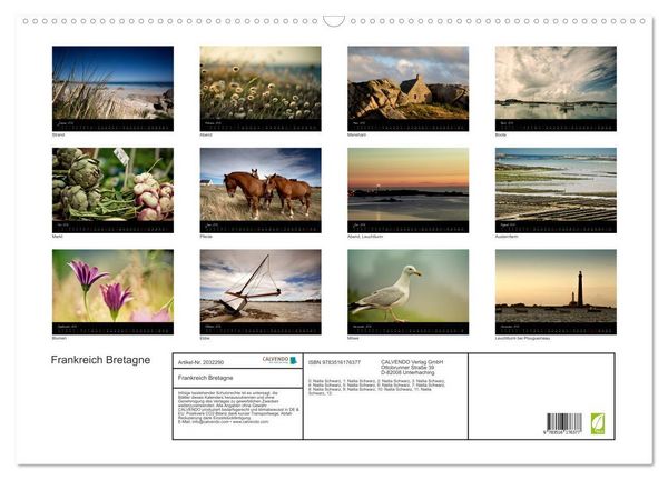 Produktbild: Frankreich Bretagne (Wandkalender 2026 DIN A2 quer), CALVENDO Monatskalender