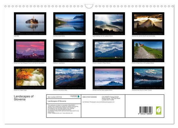 Produktbild: Landscapes of Slovenia (Wall Calendar 2026 DIN A3 landscape), CALVENDO 12 Month Wall Calendar