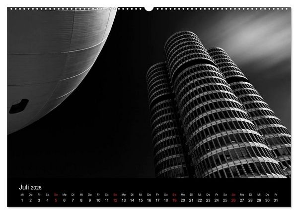 Produktbild: Black-Schwarz-Noir 2026 (Wandkalender 2026 DIN A2 quer), CALVENDO Monatskalender