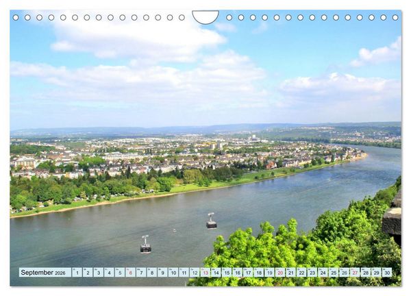 Produktbild: Koblenz - Festung Ehrenbreitstein und das Deutsche Eck (Wandkalender 2026 DIN A4 quer), CALVENDO Monatskalender