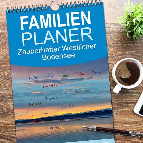 Produktbild: Familienplaner 2026 - Zauberhafter Westlicher Bodensee mit 5 Spalten (Wandkalender, 21 x 45 cm) CALVENDO