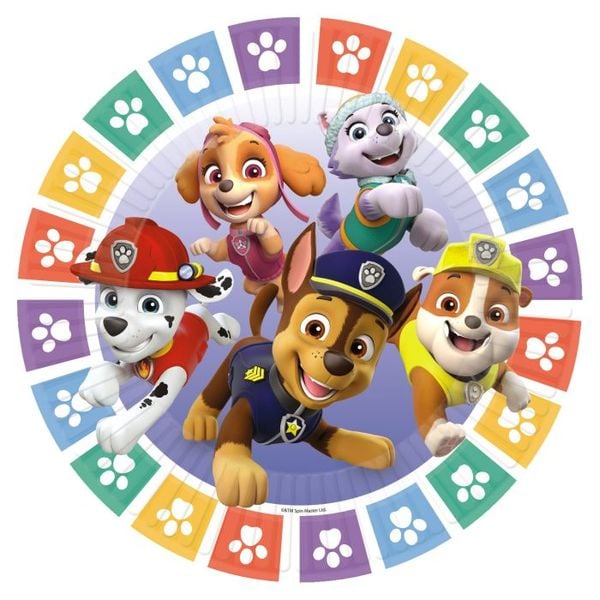 Produktbild: 8 Teller Paw Patrol 2022 rund Papier 23